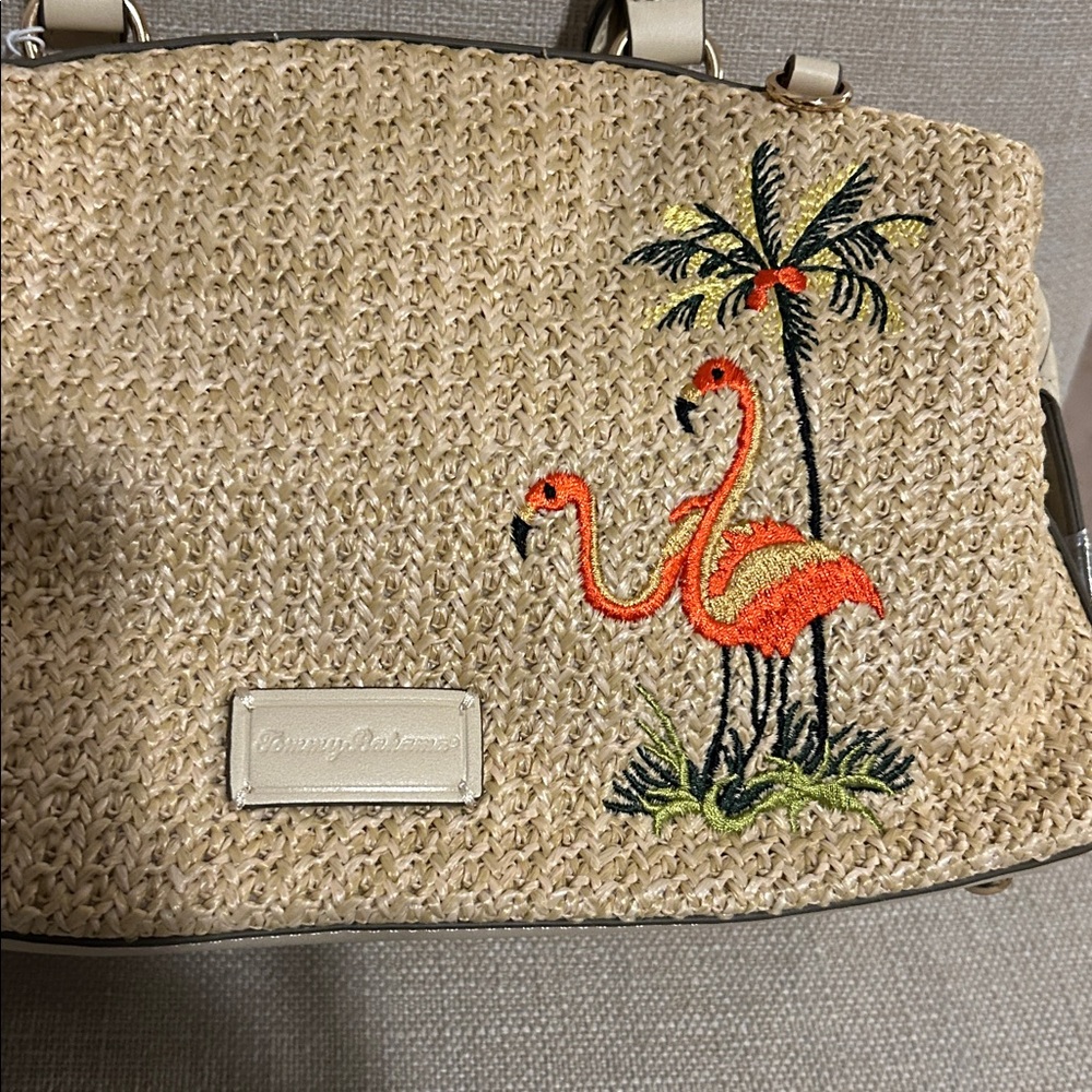 Tommy Bahama flamingo handbag - Picture 2 of 7